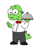 STK600078P
Illustration of a Tyrannosaurus Rex food waiter.