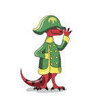 STK600144P
Illustration of a Tyrannosaur Rex dressed as Napolean.