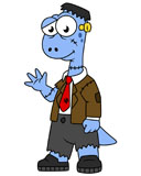 STK600145P
Illustration of a Brontosaur dressed up as frankenstein.