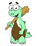 STK600146P
Cartoon illustration of a Tyrannosaurus Rex caveman.
