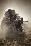 TWE300015M
U.S. Army Ranger in Afghanistan combat scene.