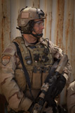 TWE300022M
U.S. Air Force CSAR parajumper armed with an automatic rifle.