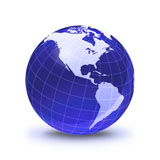 VET200006S
Stylized Earth globe with grid, showing North America and South America.