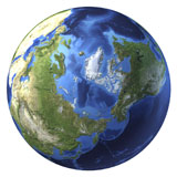 VET200017S
3D rendering of planet Earth, centered on the North Pole.
