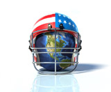 VET200029S
Planet Earth protected by an American football helmet.