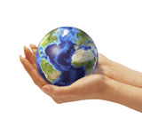 VET200030S
Woman's hands holding an Earth globe.