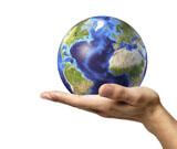 VET200045S
Male hand holding Earth globe