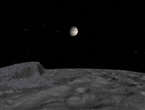 WMY100035S
Artist's concept of a view across the surface of Themisto towards Jupiter and its moons.