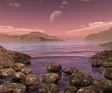 WMY100136P
Artist's concept of Archean stromatolites on the shore of an ancient sea.