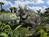 WMY100154P
An Estemmenosuchus mirabilis stands before a lake 255 million years ago.
