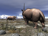 WMY100221P
A pair of male Elasmotherium confront one another.