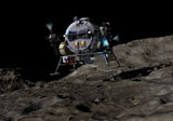 WMY100242S
A manned Asteroid Lander prepares to land on the surface of an asteroid.