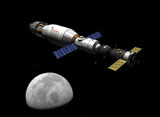 WMY100258S
A manned Soyuz TMA-M spacecraft docked with an extended stay module.