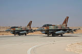 ZDN100027M
Two F-16I Sufa aircraft of the Israeli Air Force taxiing on the runway.