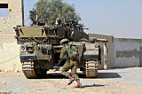 ZDN100138M
An Israel Defense Force Merkava Mark II main battle tank in urban warfare.