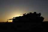 ZDN100145M
An Israel Defense Force Merkava Mark IV main battle tank at sunset.