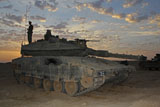 ZDN100146M
A morning prayer on an Israel Defense Force Merkava Mark IV battle tank.