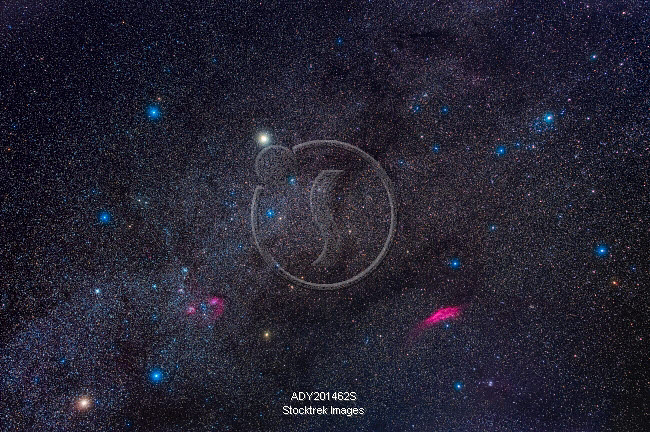 The northern winter sky constellations of Auriga (left) and Perseus ...