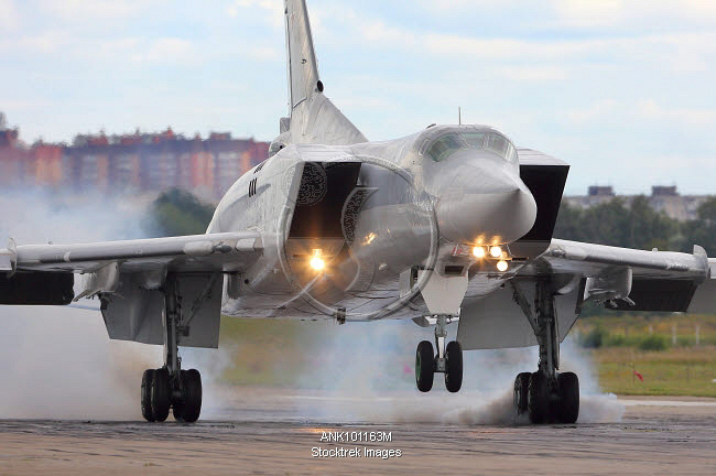 Tu23 A Tu-22M3 strategic bomber of the Russian Air Force landing at ...