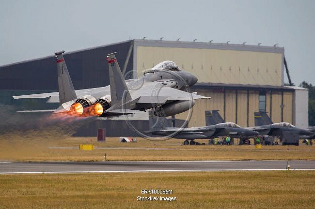 F-15C of the Massachusetts Air National Guard taking off from Hohn Air ...